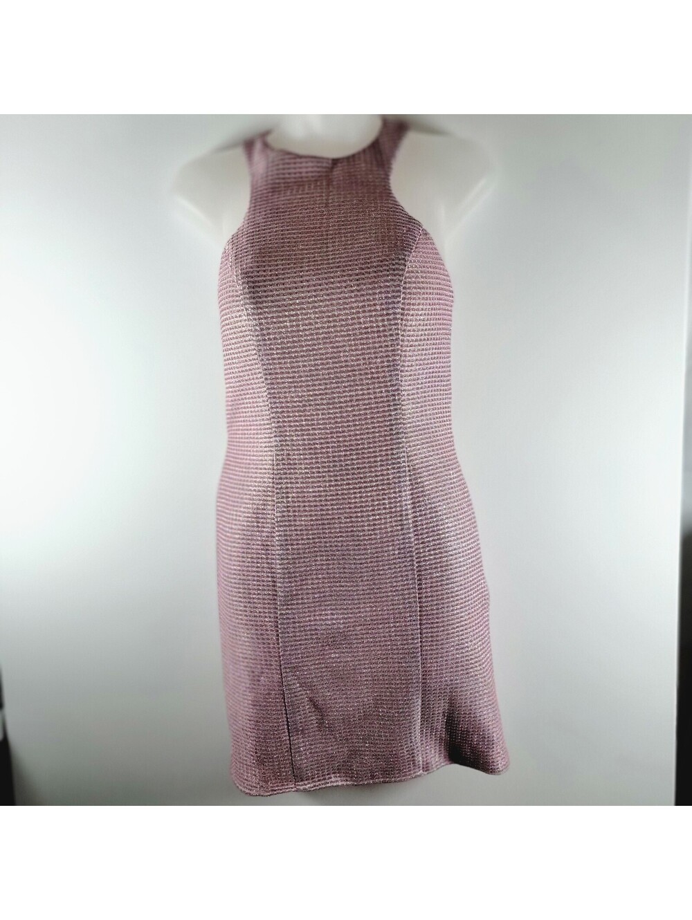 Dave & Johnny Rose Gold Metallic Halter Mini Dress Size 0